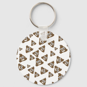 Funny Cute Poop Emoji Pattern Keychain