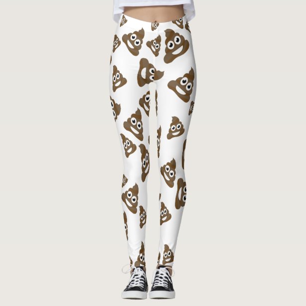 Emoji Poop Pattern Print Women Leggings