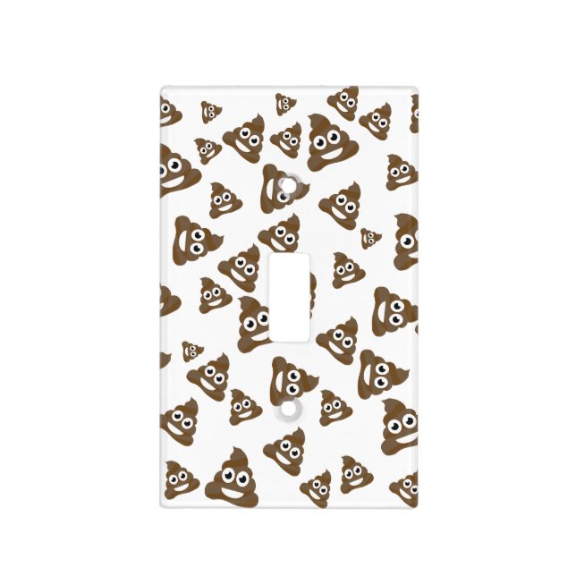 Funny Cute Poop Emoji Pattern Light Switch Cover (Front)