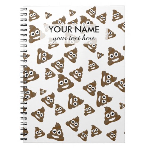 Funny Cute Poop Emoji Pattern Notebook