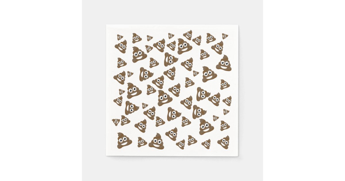 Poop Emoji Pattern Print Automatic Foldable Umbrella
