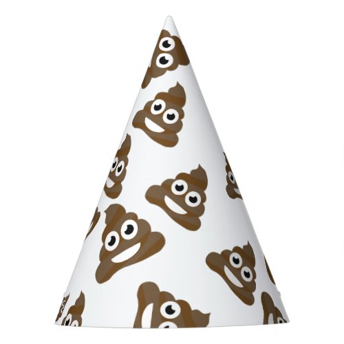 Funny Cute Poop Emoji Pattern Party Hat