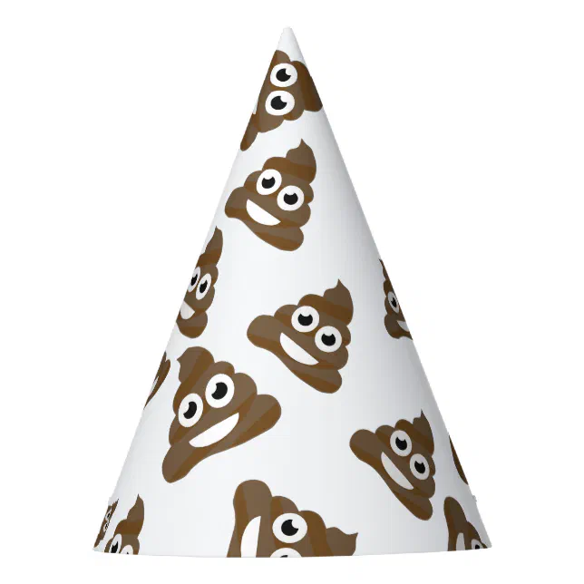 Funny Cute Poop Emoji Pattern Party Hat | Zazzle