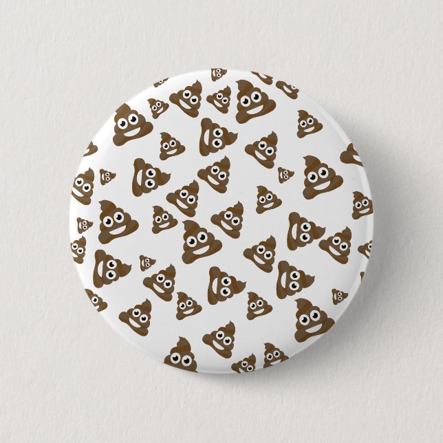 Funny Cute Poop Emoji Pattern Pinback Button (Front)