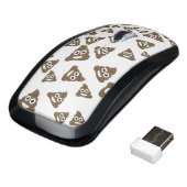 Funny Cute Poop Emoji Pattern Wireless Mouse (Angled)