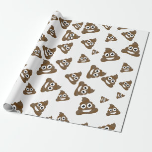 Funny Cute Poop Emoji Pattern Wrapping Paper