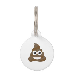 Funny Cute Poop Emoji Pet Name Tag
