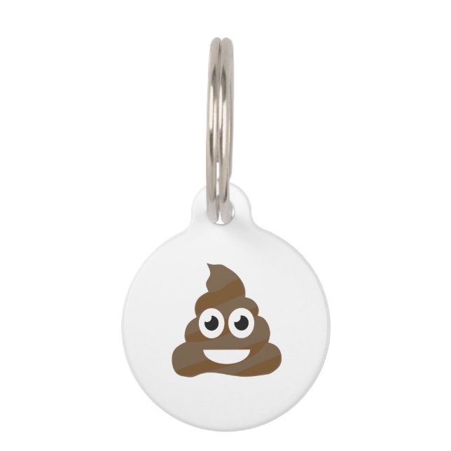 Funny Cute Poop Emoji Pet Name Tag (Front)