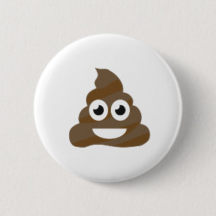 Funny Cute Poop Emoji Pinback Button