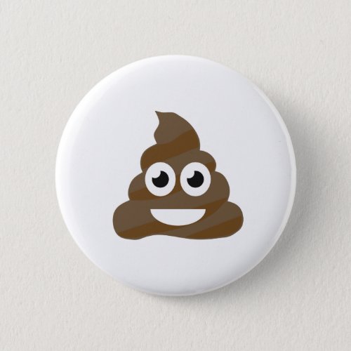 Funny Cute Poop Emoji Pinback Button