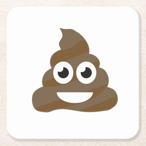 Funny Cute Poop Emoji Square Paper Coaster