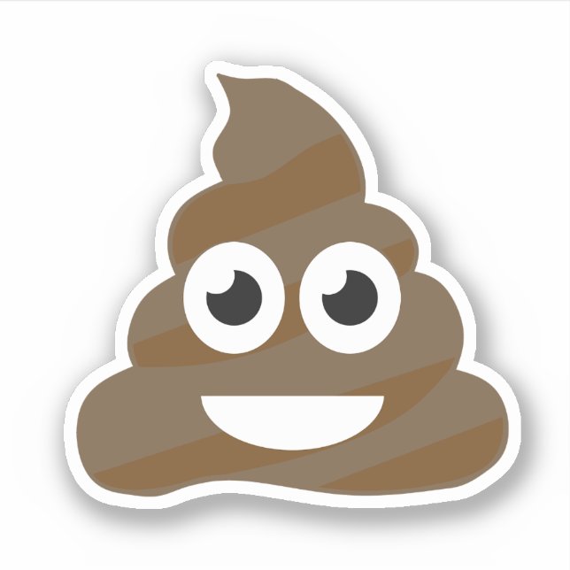 Funny Cute Poop Emoji Sticker (Front)