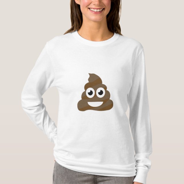Funny Cute Poop Emoji T-Shirt (Front)
