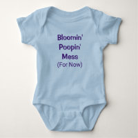 Funny Cute Poopin Mess Poop Humor Baby Boy Romper