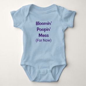 Funny Cute Poopin Mess Poop Humor Baby Boy Romper
