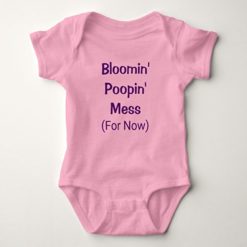 Funny Cute Poopin Mess Poop Humor Baby Girl Romper