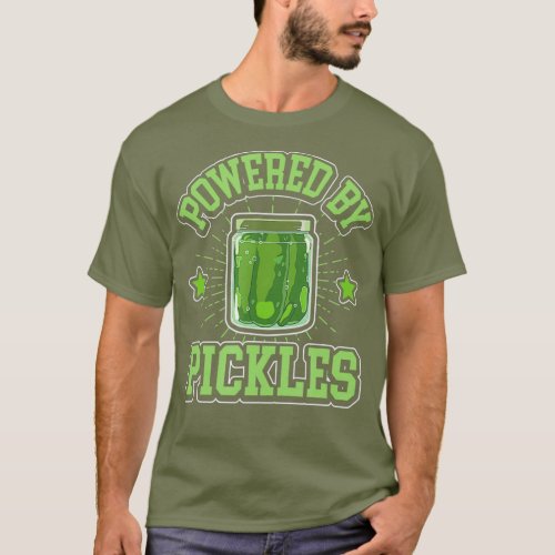 Funny  Cute Powered By Pickles gift Pickleball T_Shirt