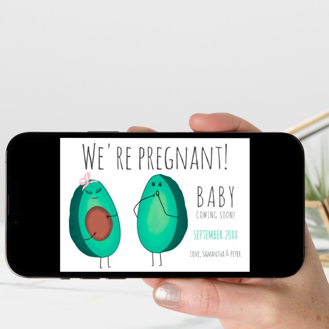 Funny cute pregnant avocado couples baby pregnancy announcement (Front Digital)