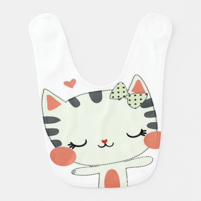 funny cute Pretty Kitty Baby Bib (Front)