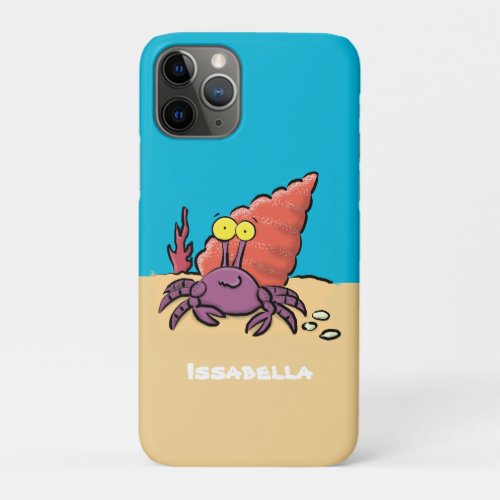 Funny cute purple cartoon hermit crab iPhone 11 pro case