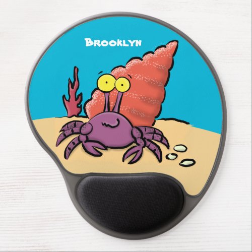 Funny cute purple cartoon hermit crab gel mouse pad