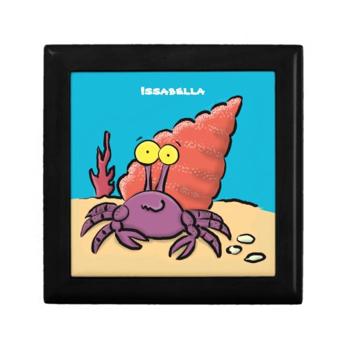 Funny cute purple cartoon hermit crab gift box