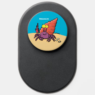 Funny cute purple cartoon hermit crab PopSocket