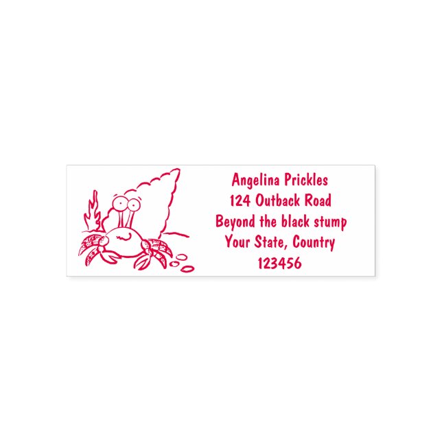 Funny cute purple cartoon hermit crab self-inking stamp (Design)