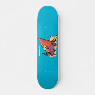 Funny cute purple cartoon hermit crab skateboard