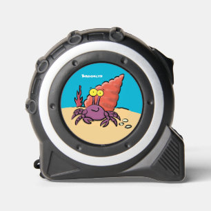 Funny cute purple cartoon hermit crab tape measure