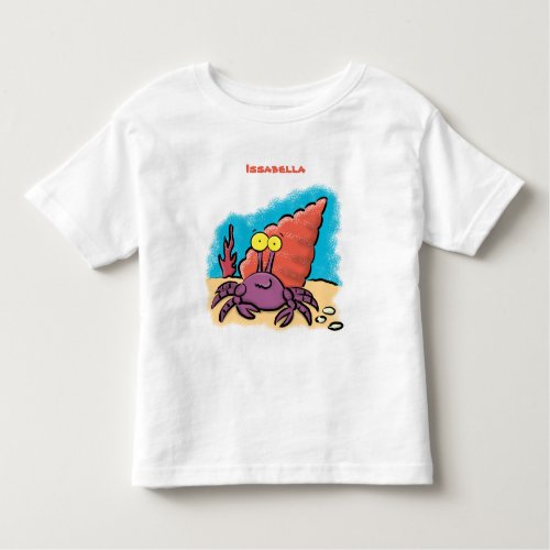 Funny cute purple cartoon hermit crab toddler t_shirt