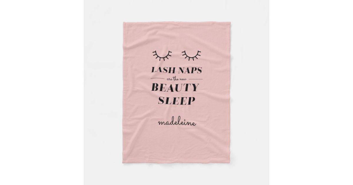 Funny Cute Quote Lash Nap Blanket Baby Pink | Zazzle