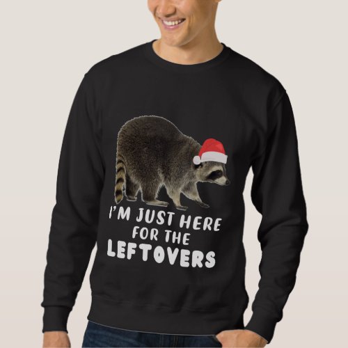 Funny Cute Raccoon Christmas Santa Hat for Thanksg Sweatshirt