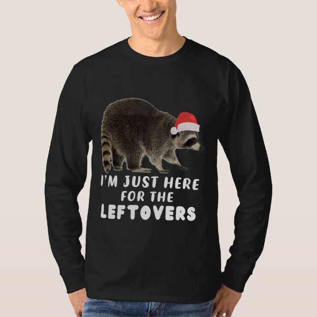 Funny Cute Raccoon Christmas Santa Hat for Thanksg T-Shirt (Front)