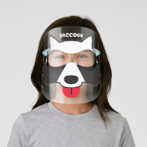 Funny cute raccoon face shield mask for kids