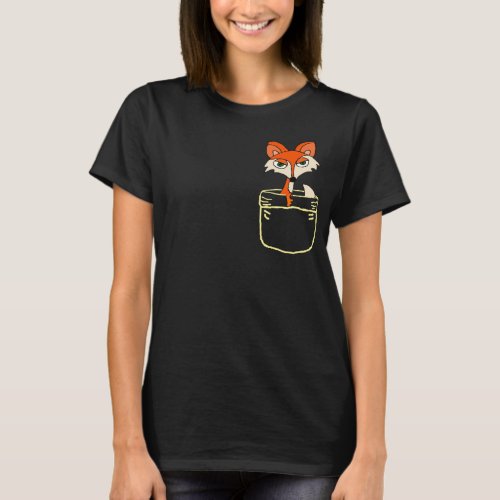 Funny Cute Red Fox in a Pocket Shirt