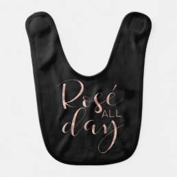 Funny Cute Rose All Day Wine Lover Gift Baby Bib