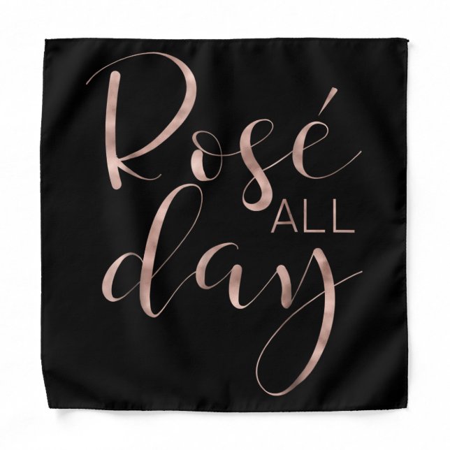 Funny Cute Rose All Day Wine Lover Gift Bandana (Front)