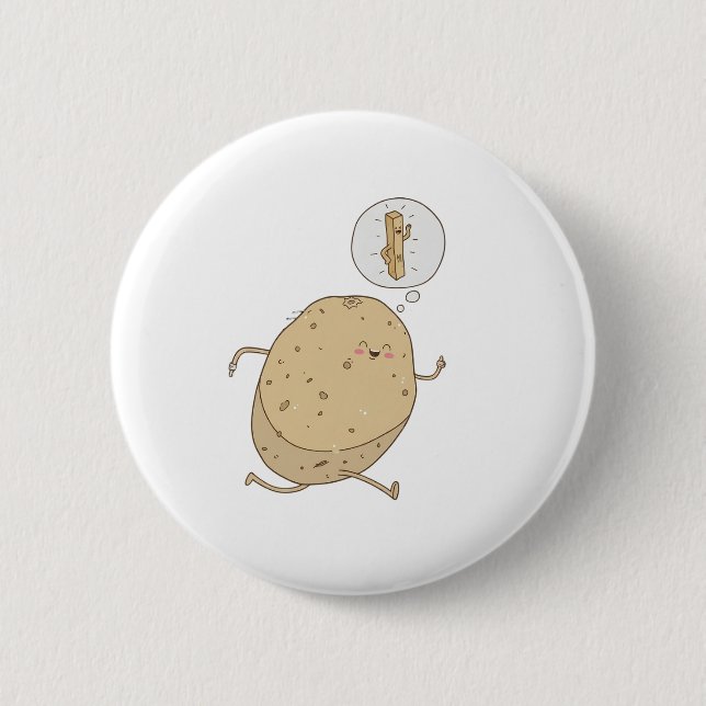 Funny Cute Running Potato by somoh Button (Front)
