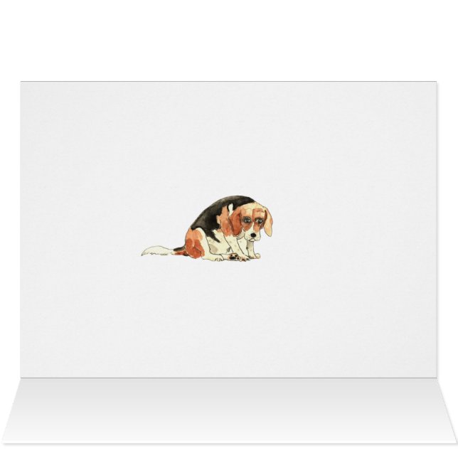 Funny Cute Sad Beagle Dog Watercolour Art Humour Zazzle