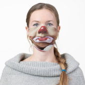 funny cute sad clown adult cloth face mask (Worn)