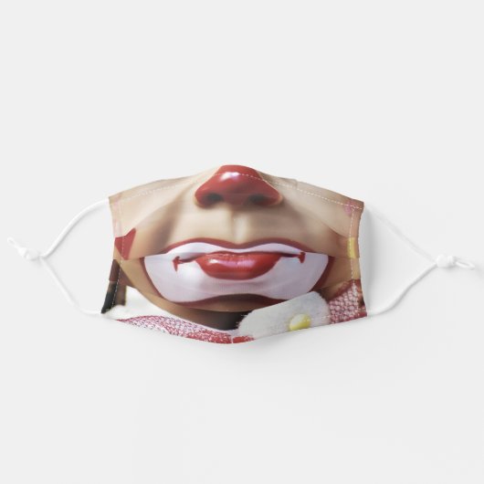 funny cute sad clown adult cloth face mask (Front, Unfolded)