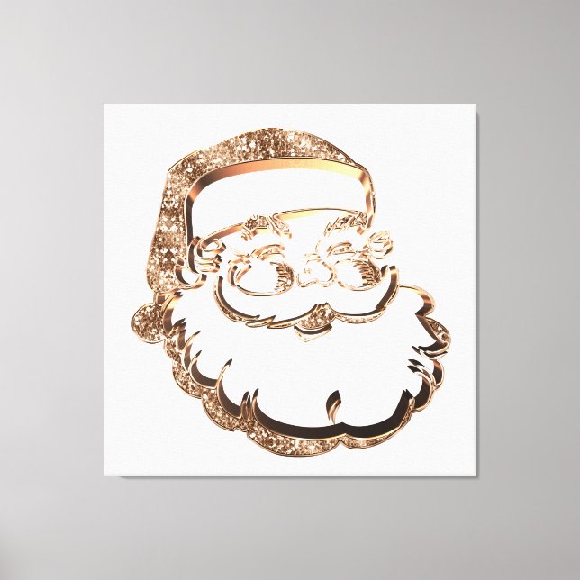 Funny Cute Santa Claus Father Christmas Elegant Canvas Print (Front)