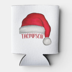 Funny Cute Santa Custom Holiday Christmas Can Cooler