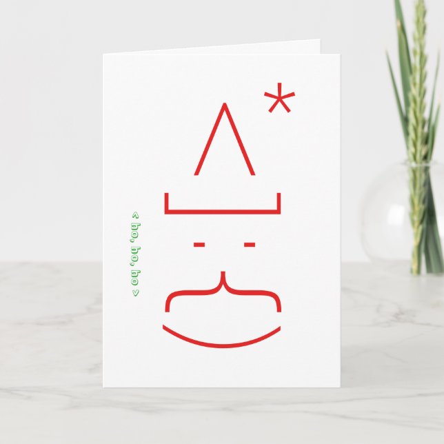 Funny Cute Santa Emoticon Christmas Holiday Card (Front)