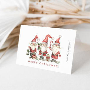 Funny Cute Santa Gnomes Christmas Corporate Holiday Card