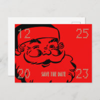Funny Cute Santa Save The Date Christmas Party