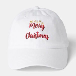 Funny Cute Santa & Typography Hat