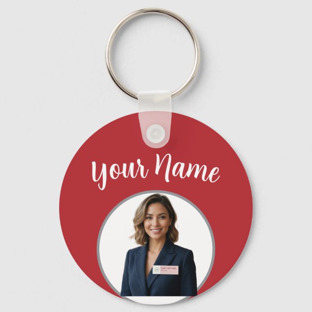 Funny Cute Santa & Typography Keychain (Back)
