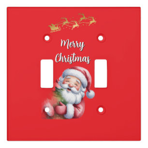 Funny Cute Santa & Typography Light Switch Cover